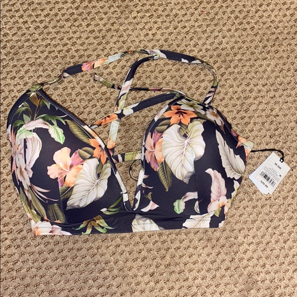 Tropical padded bathing suit top